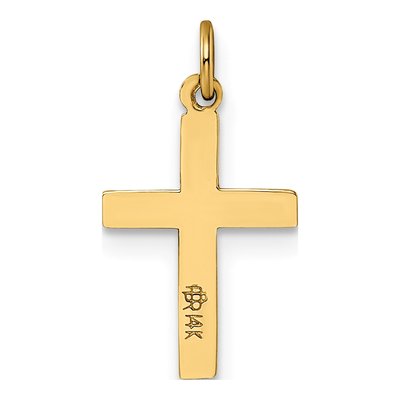 14K Yellow Gold Textured Cross Pendant – view 5