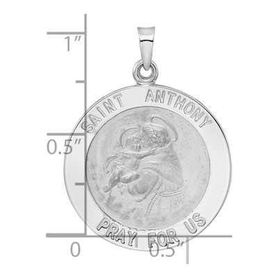 14K White Gold St Anthony Medal Pendant – view 4