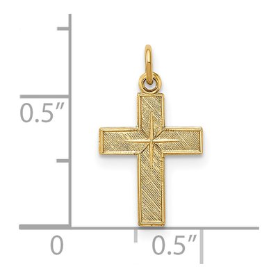 14K Yellow Gold Star Cross Pendant – view 4