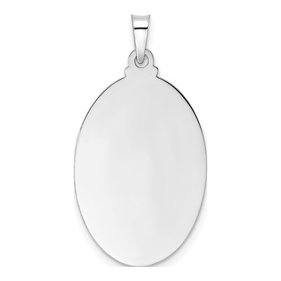 14K White Gold St Anthony Medal Oval Pendant – view 5