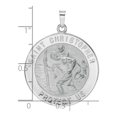 14K White Gold Saint Christopher Medal Pendant – view 4