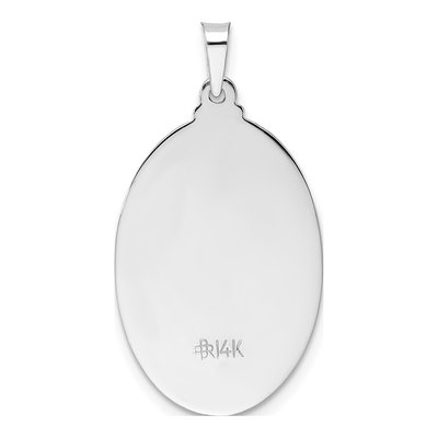 14K White Gold St Christopher Medal Oval Pendant – view 5
