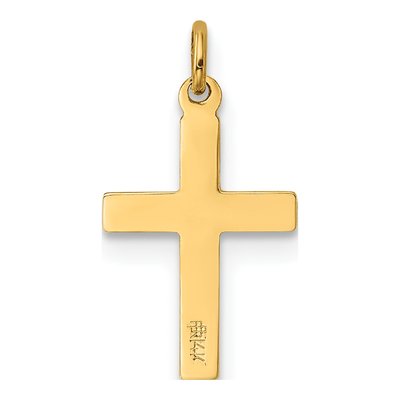 14K Yellow Gold Floral Cross Pendant – view 5