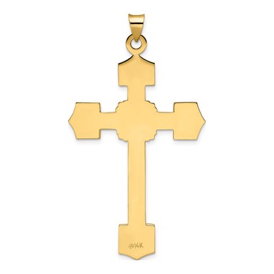14K Yellow Gold Large Fancy Design Cross Pendant – view 5