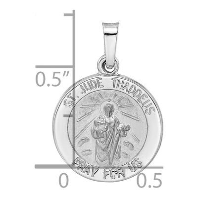 14K White Gold St Jude Thaddeus Medal Pendant – view 4