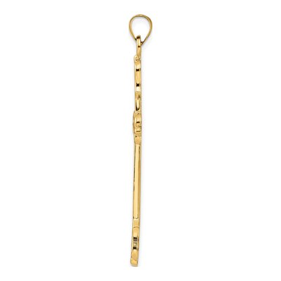14K Yellow Gold Hollow Cross Pendant – view 3