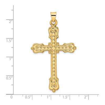 14K Yellow Gold Hollow Cross Pendant – view 4