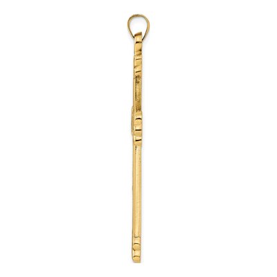 14K Yellow Gold Circle Cross Pendant – view 3