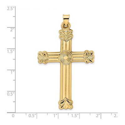 14K Yellow Gold Circle Cross Pendant – view 4