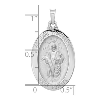 14K White Gold St Jude Thaddeus Medal Pendant – view 4