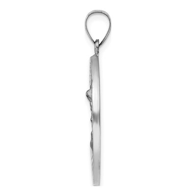 14K White Gold St Michael Medal Round Pendant – view 3