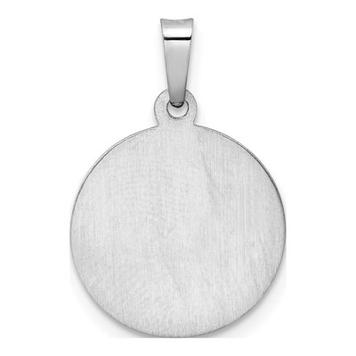 14K White Gold Hollow St Michael Medal Pendant – view 5