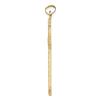 14K Yellow Gold Hollow Hearts Cross Pendant – view 3