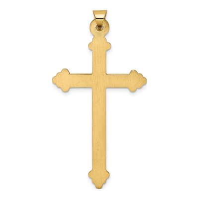 14K Yellow Gold Hollow Hearts Cross Pendant – view 5