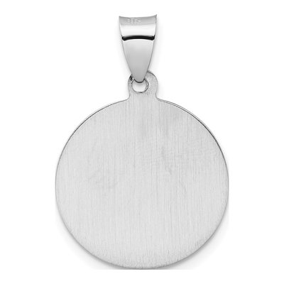 14K White Gold Hollow St Michael Medal Pendant – view 5