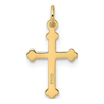 14K Yellow Gold Textured Cross Pendant – view 5