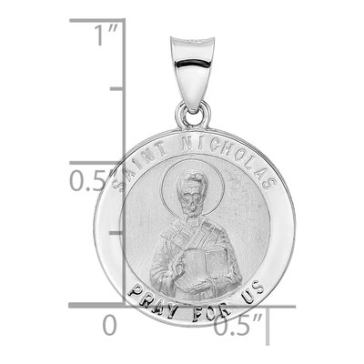 14K White Gold St. Nicholas Medal Pendant – view 4