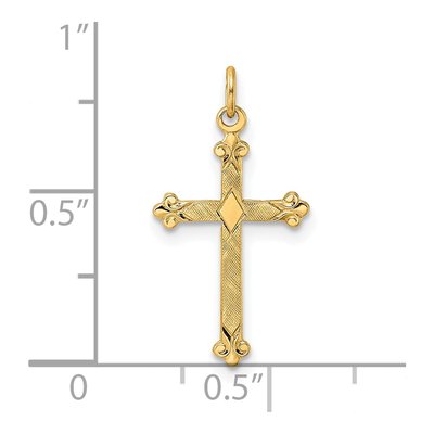14K Yellow Gold Diamond-Shape Cross Pendant – view 4