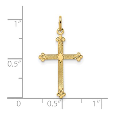 14K Yellow Gold Diamond-Shape Cross Pendant – view 4
