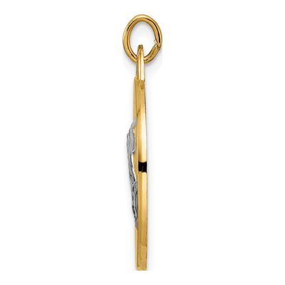 14K Yellow Gold Praying Hands Serenity Prayer Pendant – view 3