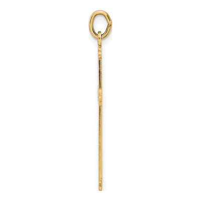 14K Yellow Gold Textured Diamond-Shape Cross Pendant – view 3