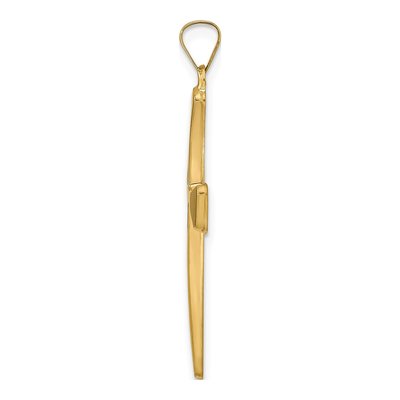 14K Yellow Gold Hollow Cross Pendant – view 3