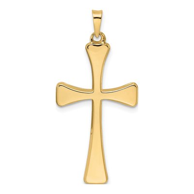 14K Yellow Gold Hollow Cross Pendant