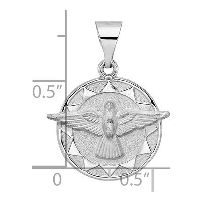 14K White Gold Holy Spirit Medal Pendant – view 4
