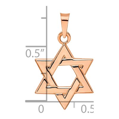 14K Rose Gold Star of David Pendant – view 4