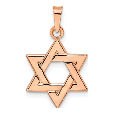 14K Rose Gold Star of David Pendant