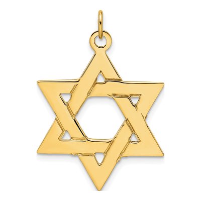 14K Yellow Gold Star of David Pendant