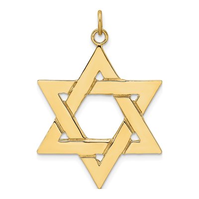 14K Yellow Gold Star of David Pendant