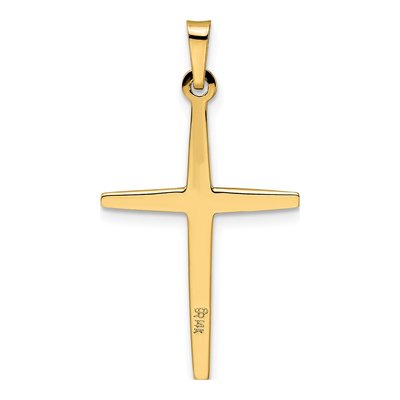 14K Two-Tone Gold Diamond-Shape Cross Pendant – view 5