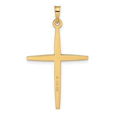14K Two-Tone Gold Diamond-Shape Cross Pendant – view 5