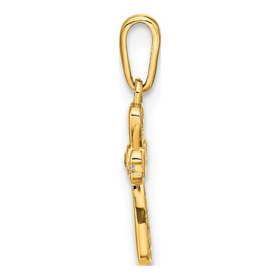 14K Yellow Gold CZ Cross Pendant – view 3