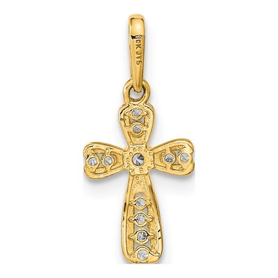 14K Yellow Gold CZ Cross Pendant – view 5