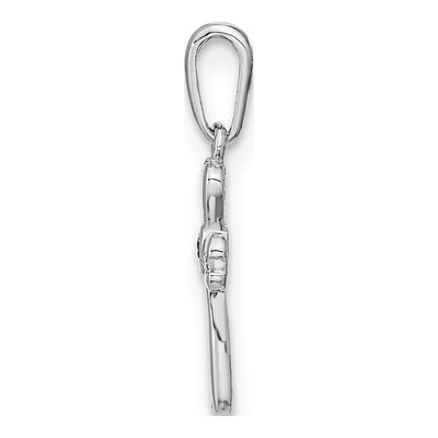 14K White Gold CZ Cross Pendant – view 3