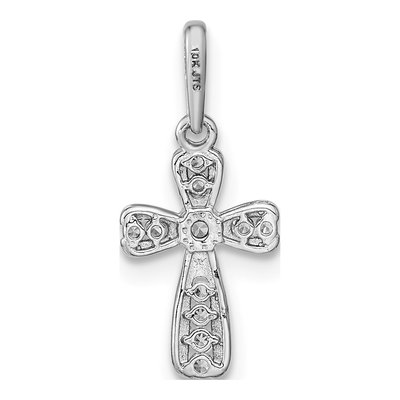 14K White Gold CZ Cross Pendant – view 5