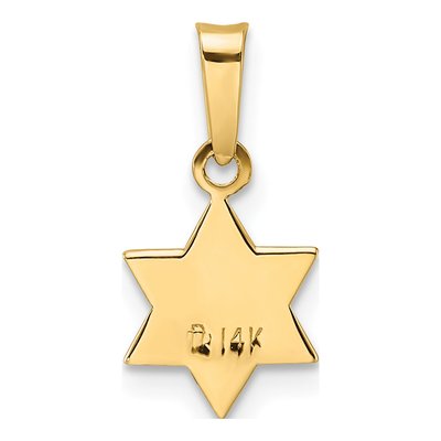 14K Gold Blue & White Enamel Star of David Pendant – view 5
