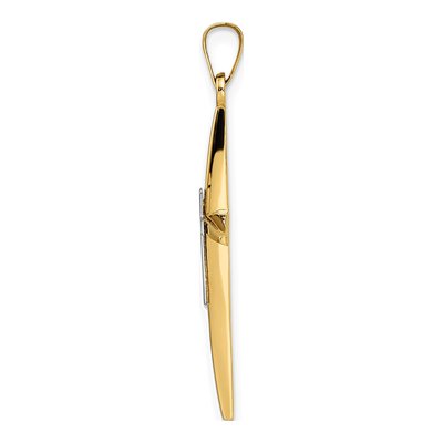 14K Two-Tone Gold Double Cross Pendant – view 3