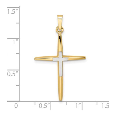14K Two-Tone Gold Double Cross Pendant – view 4