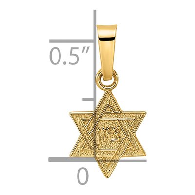 14K Yellow Gold Star of David Pendant – view 4
