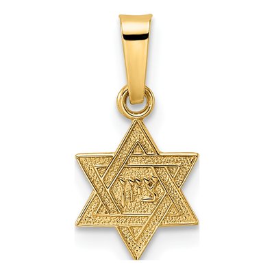 14K Yellow Gold Star of David Pendant