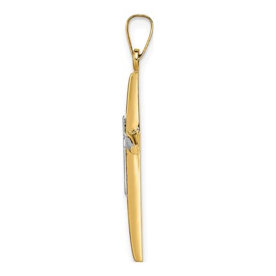 14K Two-Tone Gold Double Cross Pendant – view 3