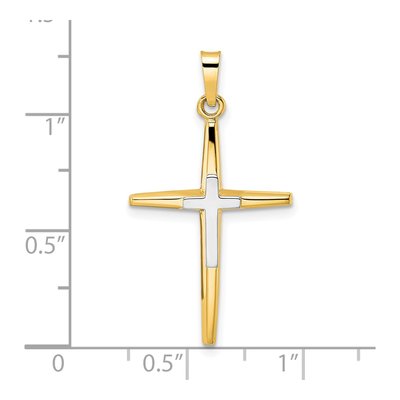14K Two-Tone Gold Double Cross Pendant – view 4