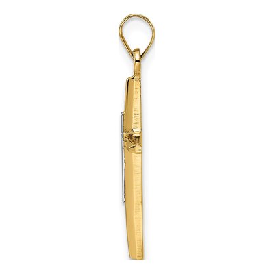 14K Two-Tone Gold Double Cross Pendant – view 3