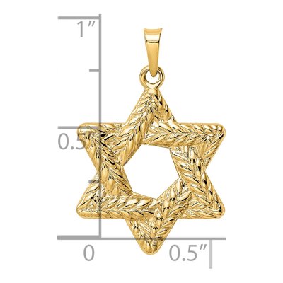 14K Yellow Gold Star of David Pendant – view 4