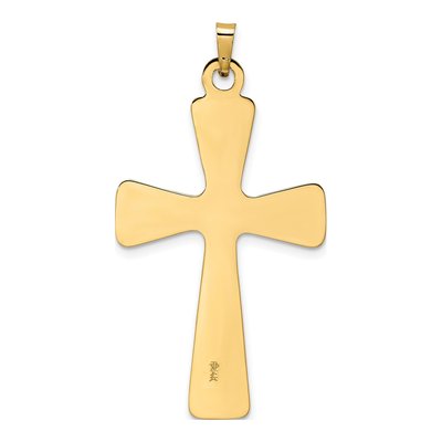 14K Yellow Gold Flower Cross Pendant – view 5