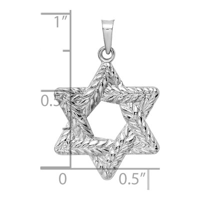 14K White Gold Star of David Pendant – view 4