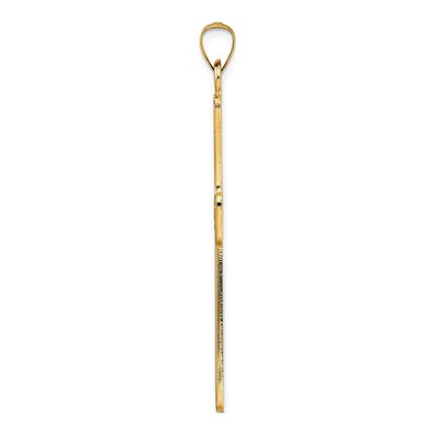 14K Yellow Gold Center Flower Cross Pendant – view 3